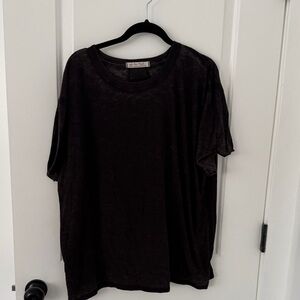 Free People Black Short Sleeve Tee